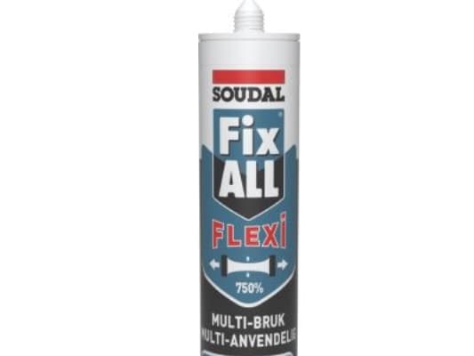 Fugemasse Fix All Flexi hvid 290ml patron, høj kvalitativ 1 - komponent fugemasse, stor hæftekraft, indeholder fungicid