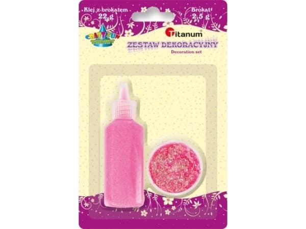 Titanum Neon pinkki glitter liima purkissa