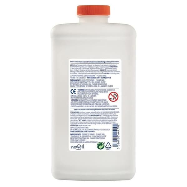 Elmers vita flytande lim, tvättbart och barnvänligt, för hantverk eller slem, 118 ml