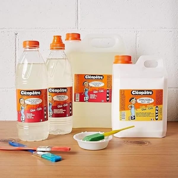 Starkt transparent lim - CLEOPATRE - Refillflaska - 1 L - Orange och vitt - Barn - Blandat