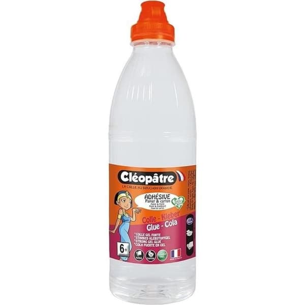 Starkt transparent lim - CLEOPATRE - Refillflaska - 1 L - Orange och vitt - Barn - Blandat