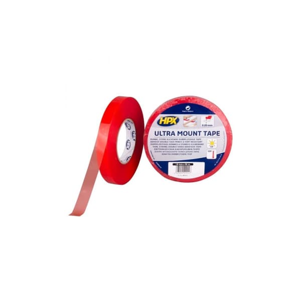 Dobbeltsidet tape farveløs 19mmx50m