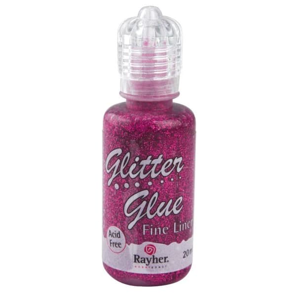 Metalliskt glitterlim - Hot-rosa - 20 ml -...