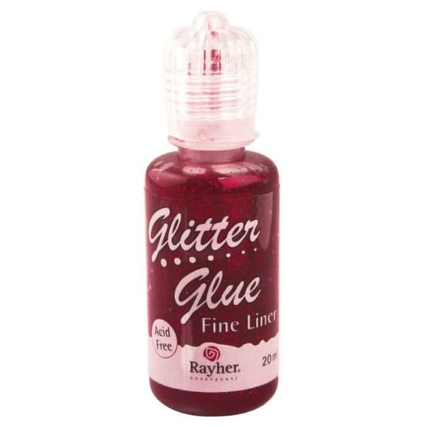 Metalliskt glitterlim - Vinröd - 20 ml …