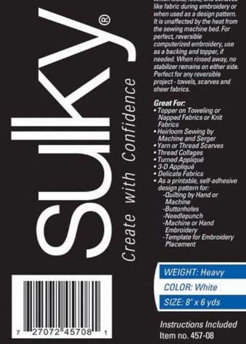 Lim - Sulky adhesive pasta - 457-08 - stabilisator, papper, 20,3 cm x 1,8 m, c1