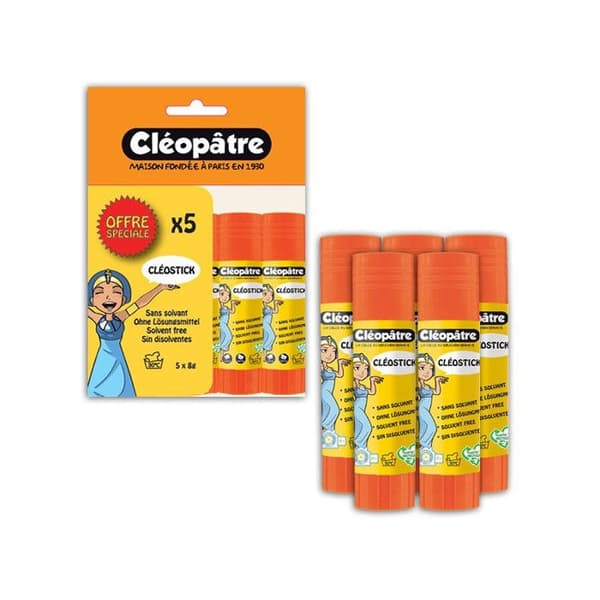 Limsticka - KLÉOPÂTRE - Cléostick - Paket om 5 - 8g - Utan lösningsmedel