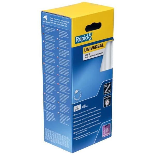 Lim - RAPID - Ø12mm - 48 stänger - Vit - Hög flöde - Torktid 15 sek.