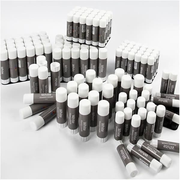 Assortiment av vita limstift - 144 st