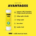 Miniatyrbild 2 av 3: UHU Stic - Lim utan lösningsmedel, vit, 4-pack 21g stift