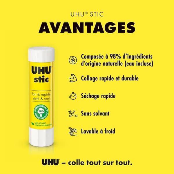 UHU Stic - Lim utan lösningsmedel, vit, 4-pack 21g stift