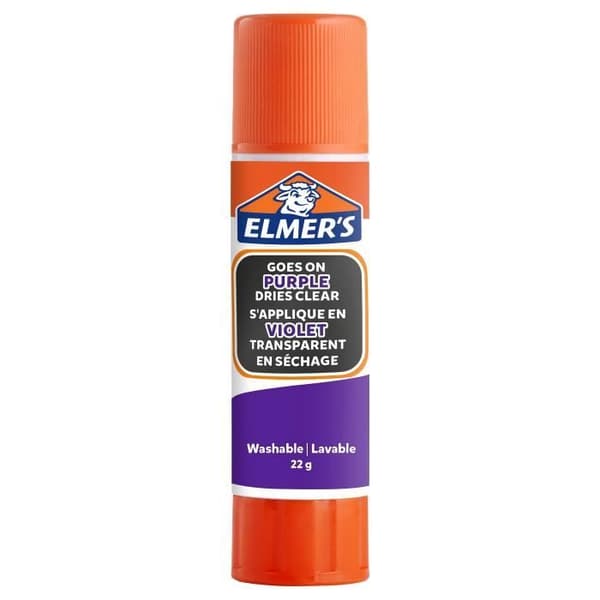 Elmers stic lila limstift, blir genomskinlig när den torkar, tvättbar och lämplig för barn, 22g x 1