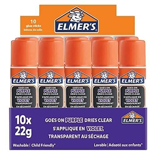 Limsticka - ELMER'S - Lila - Tvättbar - 10 enheter - Blir genomskinlig när den torkar