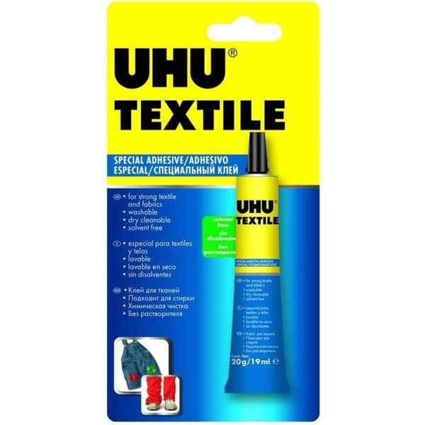 Textillim - UHU - Textil - 19 ml - Lösningsmedelsfritt - Tvättbeständig