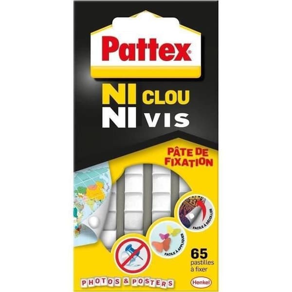 Fixeringspasta - PATTEX - 65 delar - Flytbar - Återanvändbar - Idealisk för dekoration