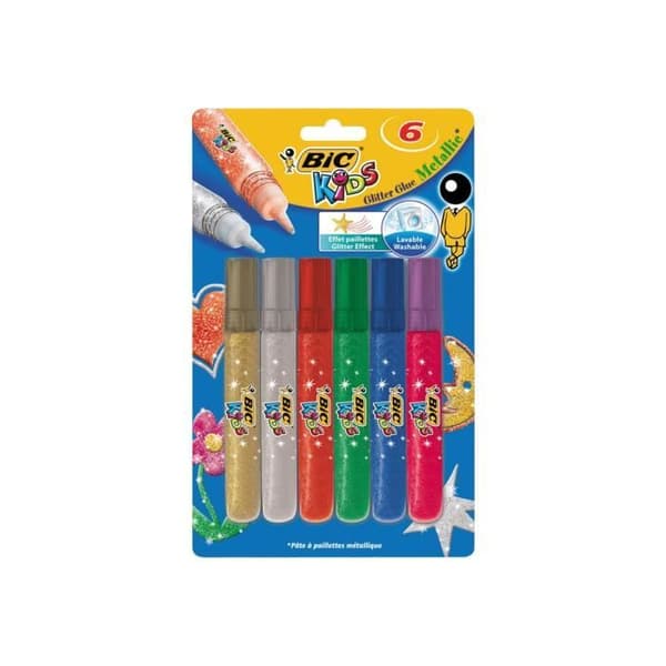 Lim - BIC KiDS - Metallic - Icke-permanent - Transparent - Paket om 6