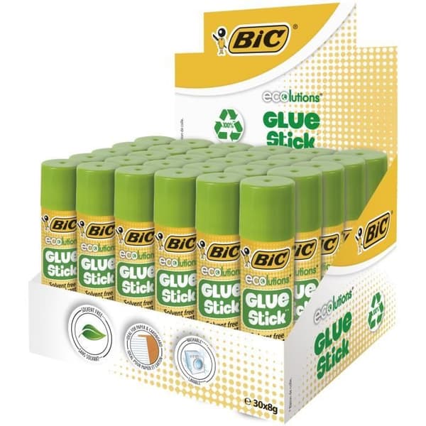 Limstift - BIC - ECOlutions - 8 g - Box med 30 - Lösningsmedelsfri