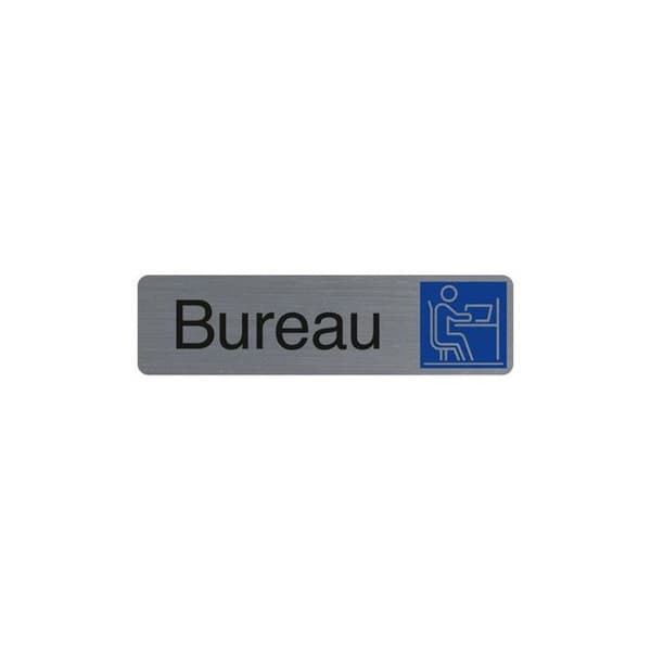 Skyltplatta - Exacompta - 67154E - Självhäftande - Borstad aluminium - 16,5 x 4,4 cm
