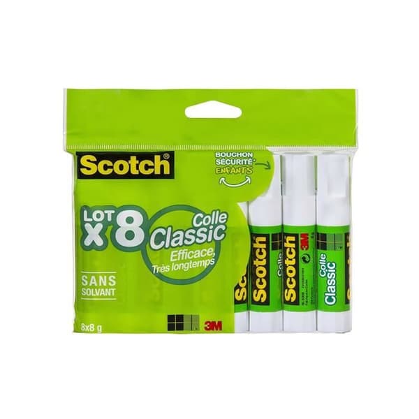 Limstift - SCOTCH - Förpackning om 8 - 8 g - Multipurpose lim - Idealisk för gör-det-själv