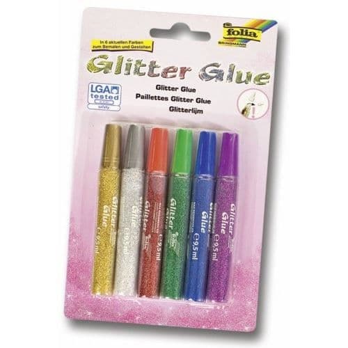 Limpenna - FOLEX - Glitterlim - 9,5 ml - Diverse - Förpackning med 6 enheter