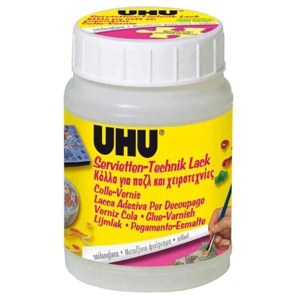 Lacklim för handdukar - UHU - 150 ml - Satin utseende - Torkar snabbt - Lösningsmedelsfritt