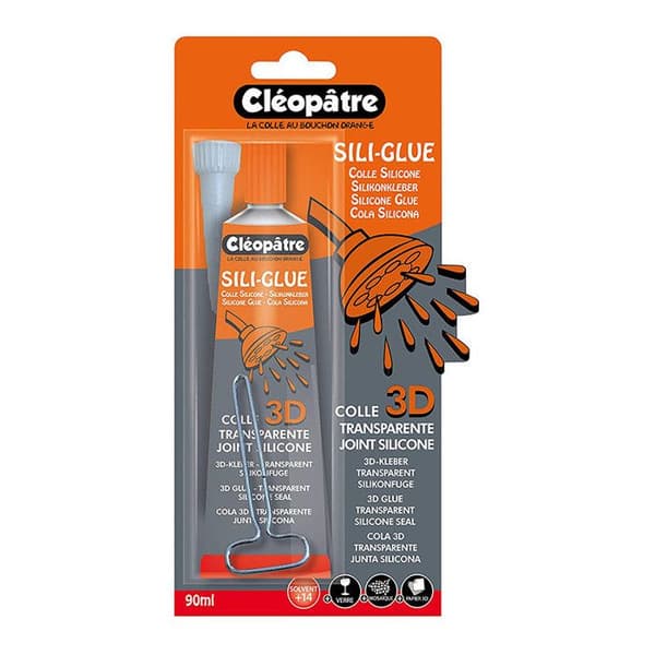 Silikonlim - Cleopatra - 80 ml - Precisionsspets - Transparent - Vattentålig