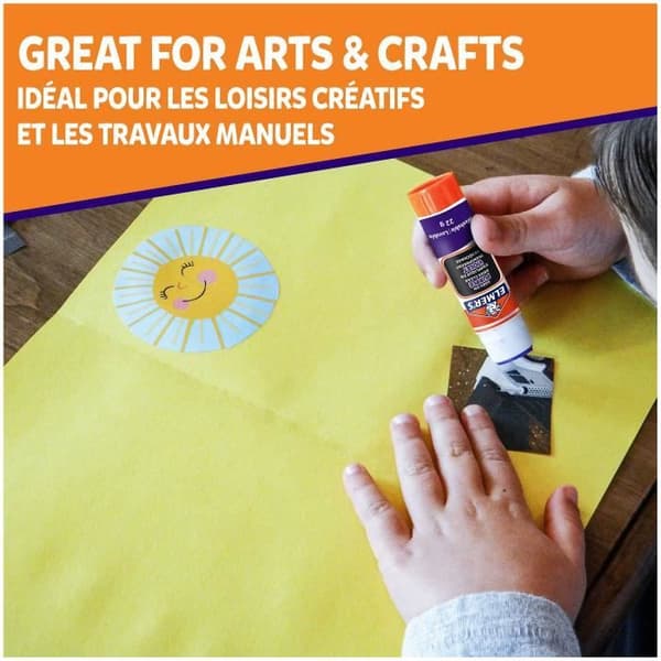 Elmers sticklila limstift, torkar klart, tvättbart och barnvänligt, 40g x 5