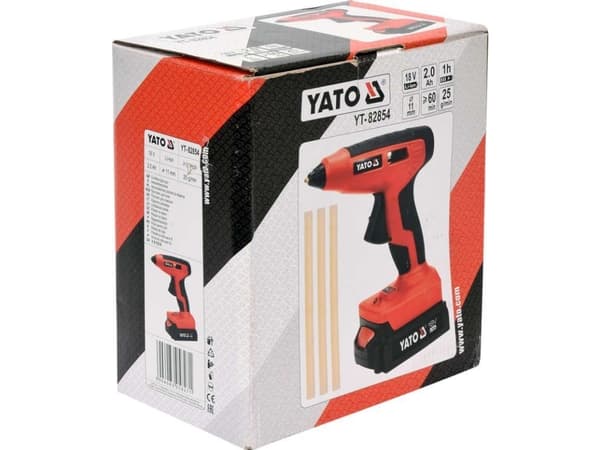 Yato YT-82854, Elektrisk limpistol, Sort, Rød, 25 g/min, 25 s, 1,1 cm, 200 °C