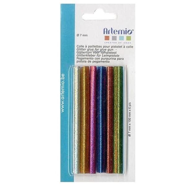 24 limpistolpåfyllningar 7 mm - glitter