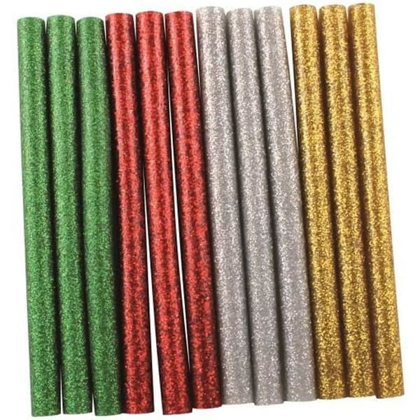 Glittrande limpinnar - MegaCrea DIY - Assorterade - 12 st - Trådlösa - Enkel limning