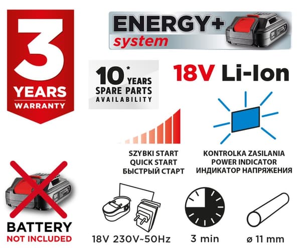 Energy+ 18V Akku limpistol, uden batteri