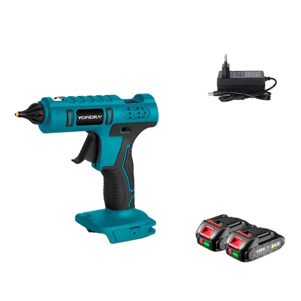 Hot Melt Lim pistol, 100W Effekt, 250℃ Maksimal Temperatur,2 batteri EU-stik