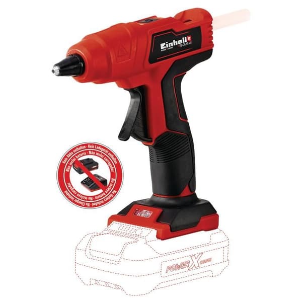 Einhell Trådlös limpistol TE-CG 18 Li - Solo Power X-Change (18V, med 5 limstavar) Levereras utan batteri eller laddare