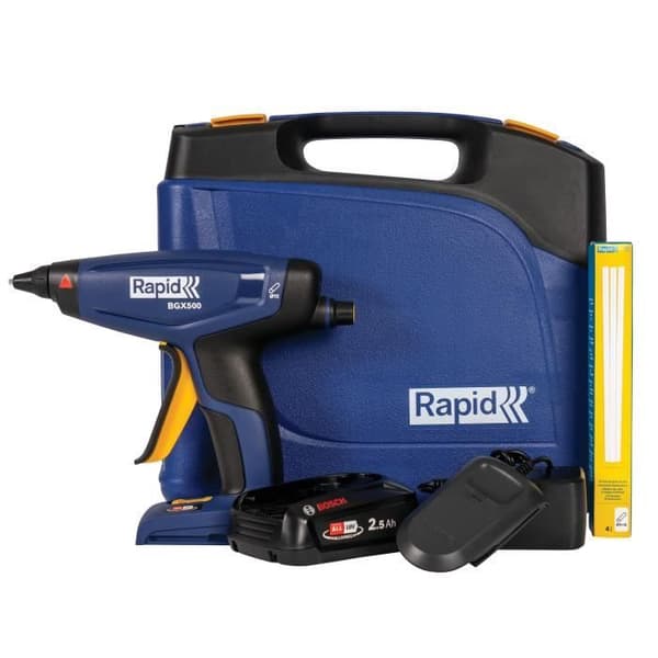18 V 900 g/h akkukäyttöinen liimapistooli - RAPID - BGX500 - Laukku + 2,5 Ah akku + laturi
