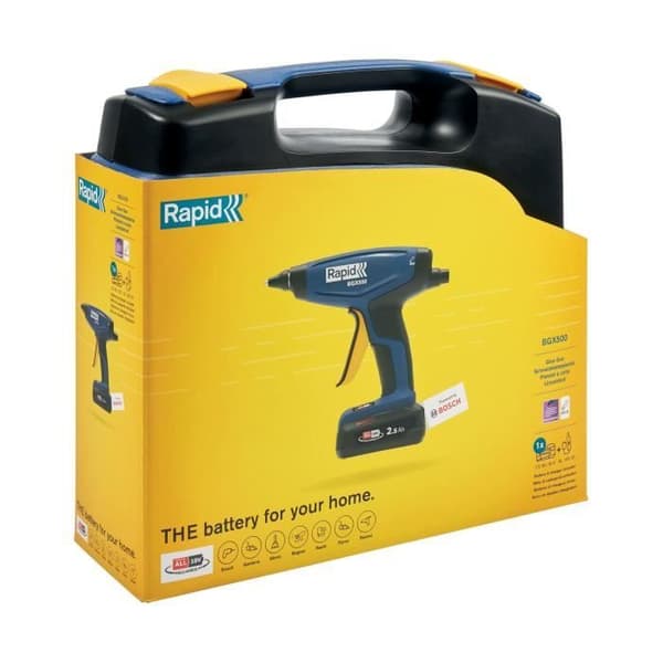 18 V 900 g/h akkukäyttöinen liimapistooli - RAPID - BGX500 - Laukku + 2,5 Ah akku + laturi