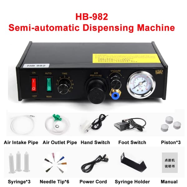 Automatisk Utdelningsmaskin, Justerbar Tidskontroll, Manuell och Semiautomatisk Läge,AC 220V, HB-982
