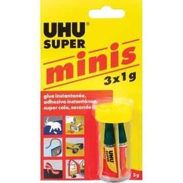 UHU Power Glue Liquid Mini -laatikko 3 x 1g