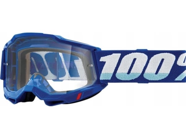 100% Goggles 100% ACCURI 2 BLUE (Transparent Glass Anti-Fog, LT 88% -92%) (NEW)