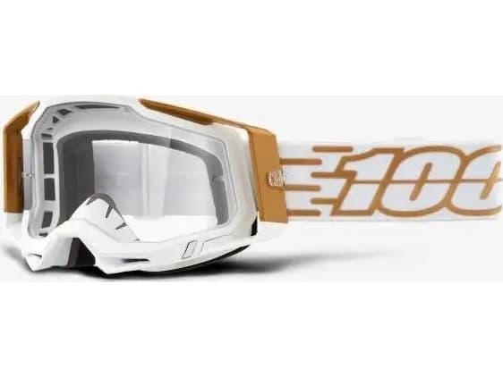 100% Goggles 100% RACECRAFT 2 MAYFAIR (Transparent Glass Anti-Fog, LT 88% -92% + 10 Skidding) (NEW)