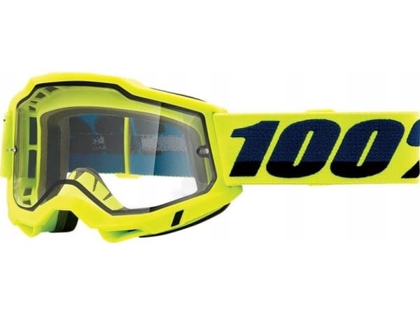 100 % Goggles 100 % ACCURI 2 ENDURO MOTO YELLOW (gjennomsiktig dobbel linse) (NY)