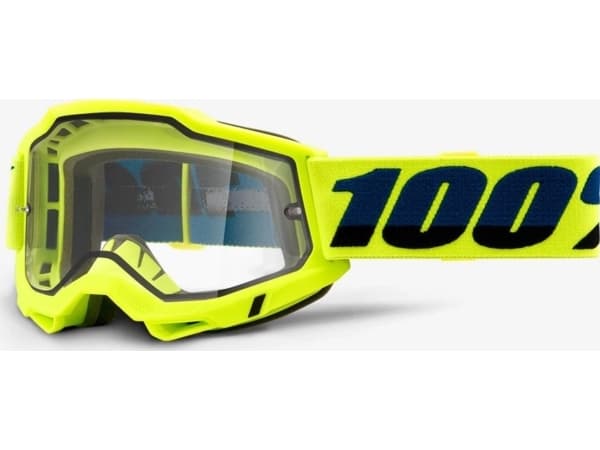 100 % Goggles 100 % ACCURI 2 ENDURO MOTO YELLOW (gjennomsiktig dobbel linse) (NY)
