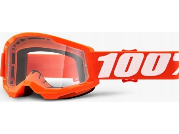 100 % vernebriller 100 % STRATA 2 JUNIOR ORANSJE (klar anti-tåkelinse, LT 88 %-92 %) (NY)