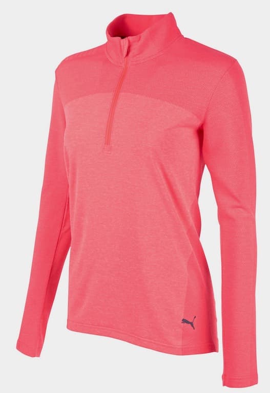 Puma Golf W Evoknit Seamless 1/4 Zip Bright Plasma