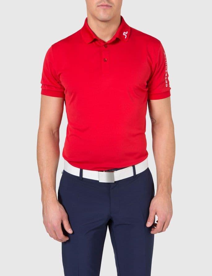J Lindeberg Tour Tech TX Jersey Racing Red