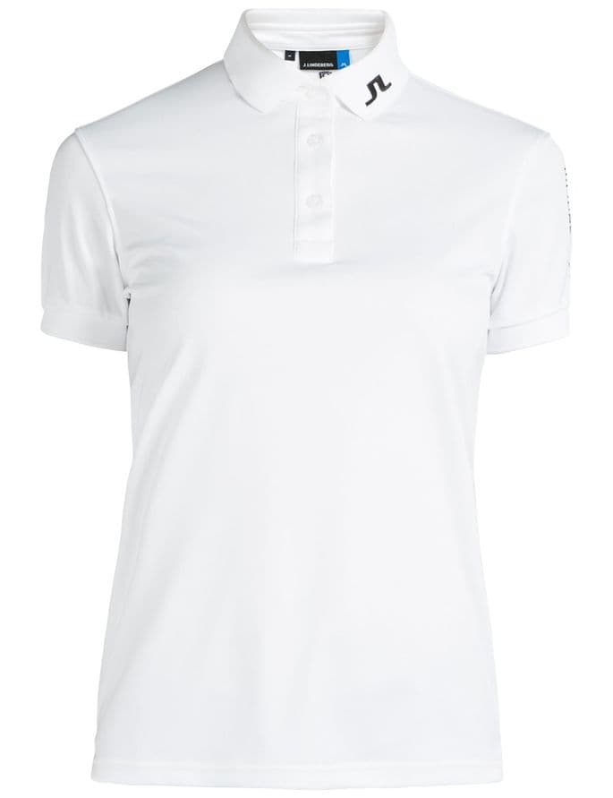 J Lindeberg Golf W Tour Tech TX Jersey White