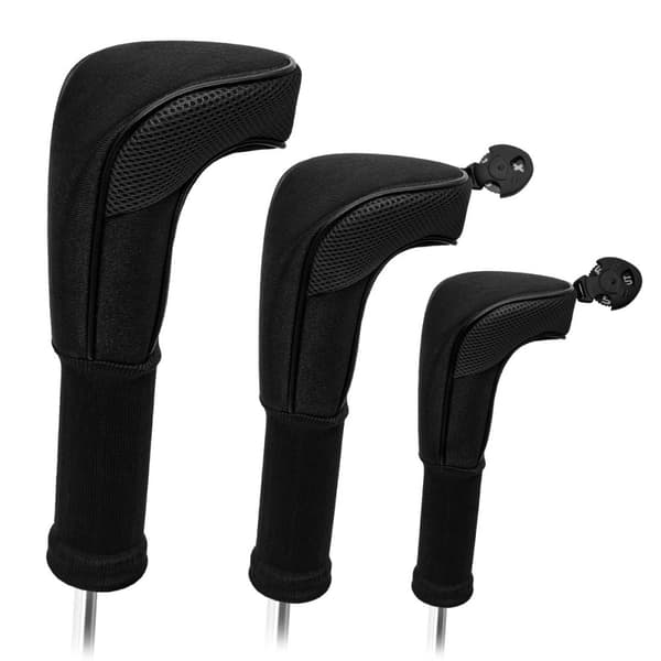 INF Golfkøllehovedbetræk til UT, fairway wood, driver 3-pak Sort