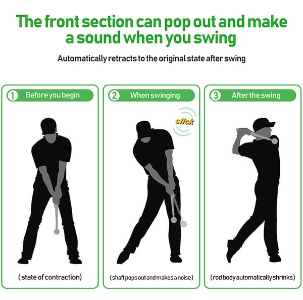 Golf Swing Trainer Aid, bærbar teleskopisk golf træningshjælp