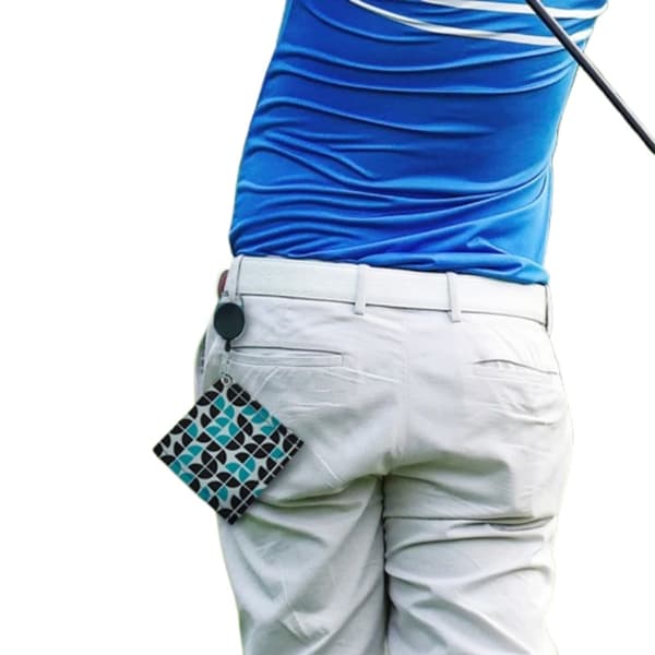 INF Premium Mikrofiber Golfhåndkle med Karabinkrok Blå