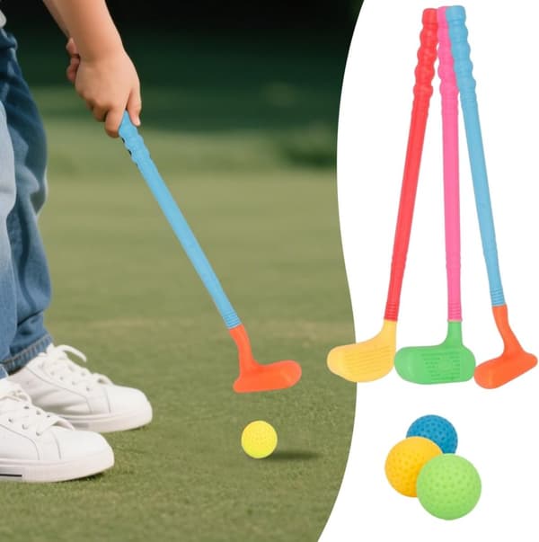 Yleinen lasten golfsetti, taaperoiden golfsetti, taaperoiden golflelusetti, kannettava ulkoilulelu takapihan harjoitteluun, perhepeliin