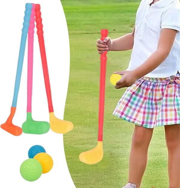 Yleinen lasten golfsetti, taaperoiden golfsetti, taaperoiden golflelusetti, kannettava ulkoilulelu takapihan harjoitteluun, perhepeliin