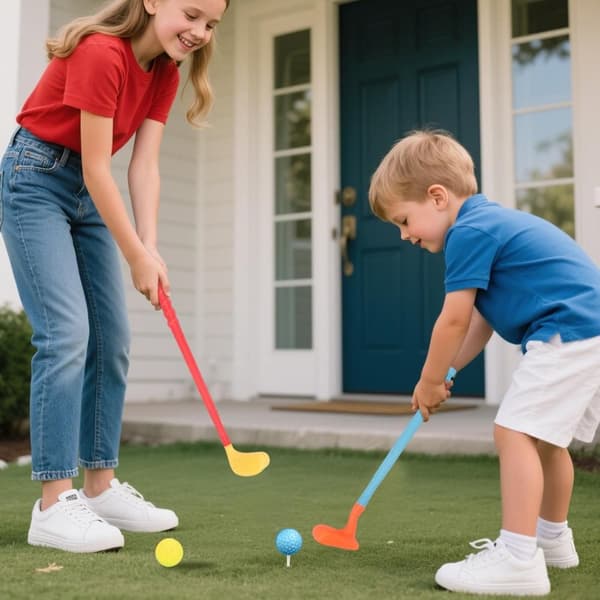 Yleinen lasten golfsetti, taaperoiden golfsetti, taaperoiden golflelusetti, kannettava ulkoilulelu takapihan harjoitteluun, perhepeliin